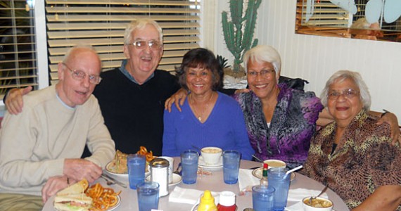 Fran Hezel in Las Vegas Fran Hezel, SJ, visits with friends in Las Vegas. From left: Fran Hezel, Bob Power, Bernie Helstrom, Chai Palacios, and Trinie Cameron